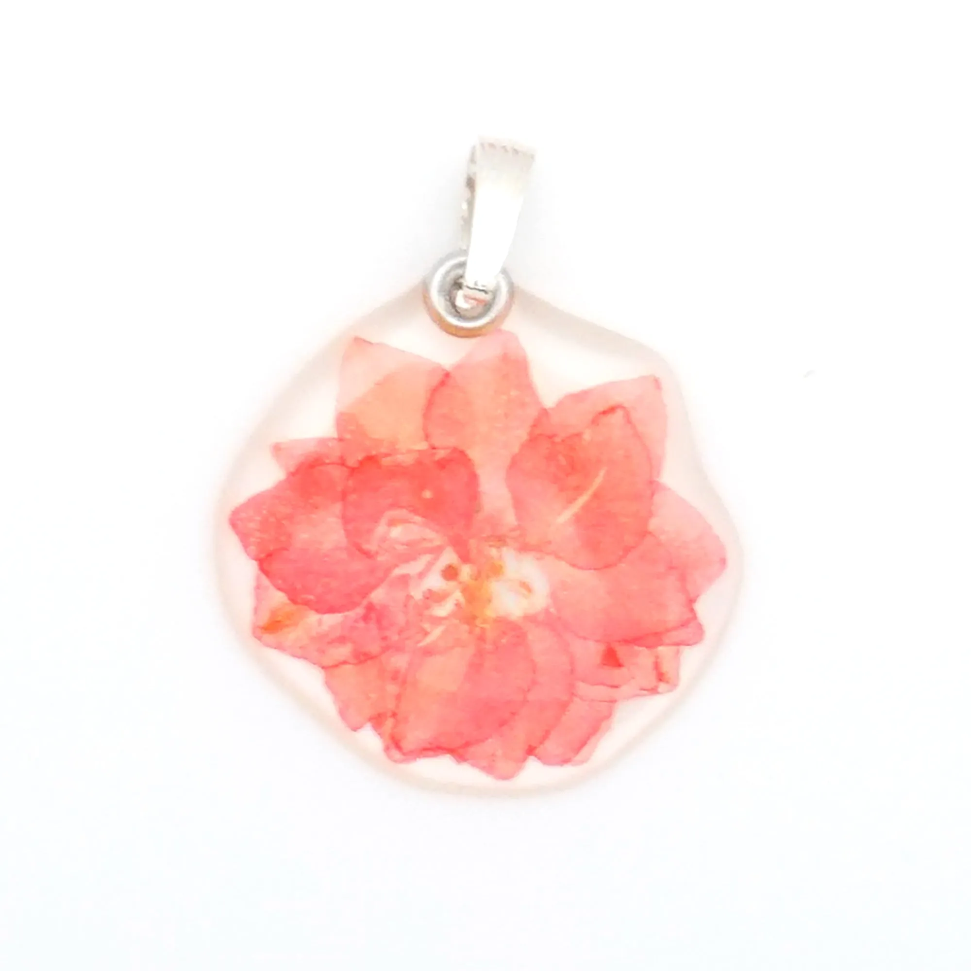 63205 Hot Pink Larkspur Flower Pendant