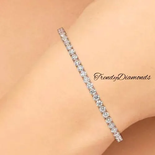 6.50ctw Round Brilliant Diamond Eternity Tennis Bracelet set in 14k Rose Gold