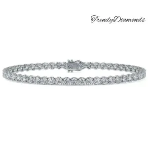 6.50ctw Round Brilliant Diamond Eternity Tennis Bracelet set in 14k White Gold