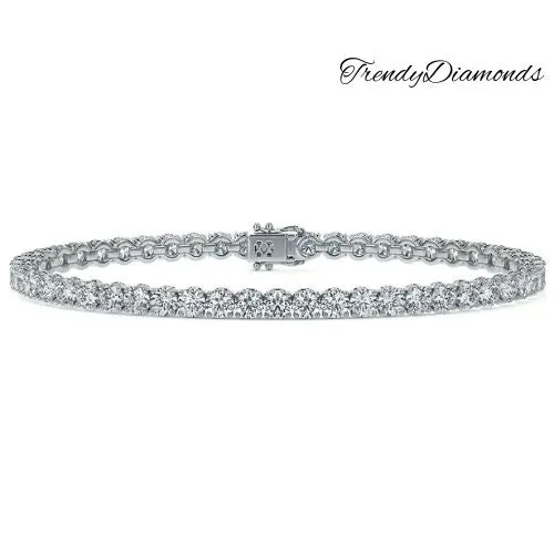 6.50ctw Round Brilliant Diamond Eternity Tennis Bracelet set in 14k White Gold
