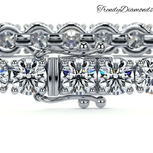 6.50ctw Round Brilliant Diamond Eternity Tennis Bracelet set in 14k White Gold