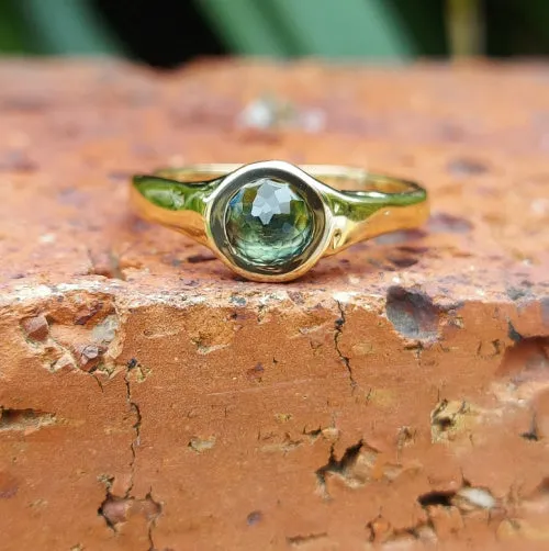 .75ct Fancy Rose Cut Australian Parti sapphire 9ct Yellow Gold Ring