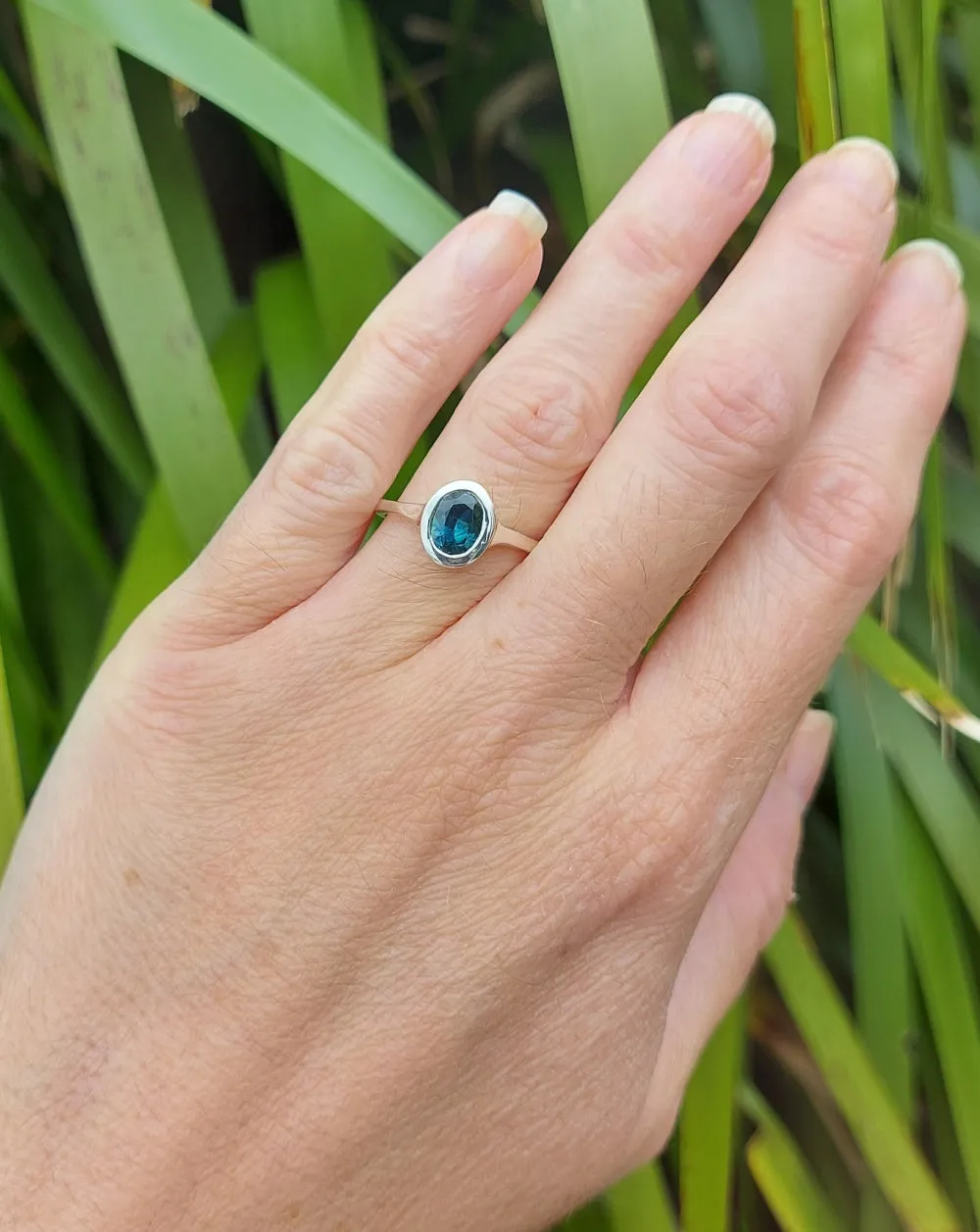 .90ct Ocean Blue Australian Sapphire Sterling Silver Ring