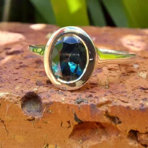 .90ct Ocean Blue Australian Sapphire Sterling Silver Ring