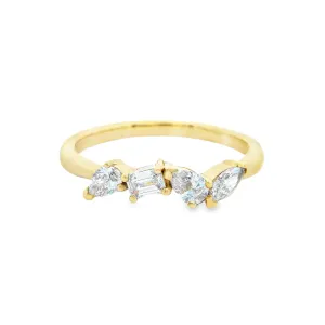 9ct Lab Grown Diamond Ring with Marquise, Emerald and Pear Cut Diamonds