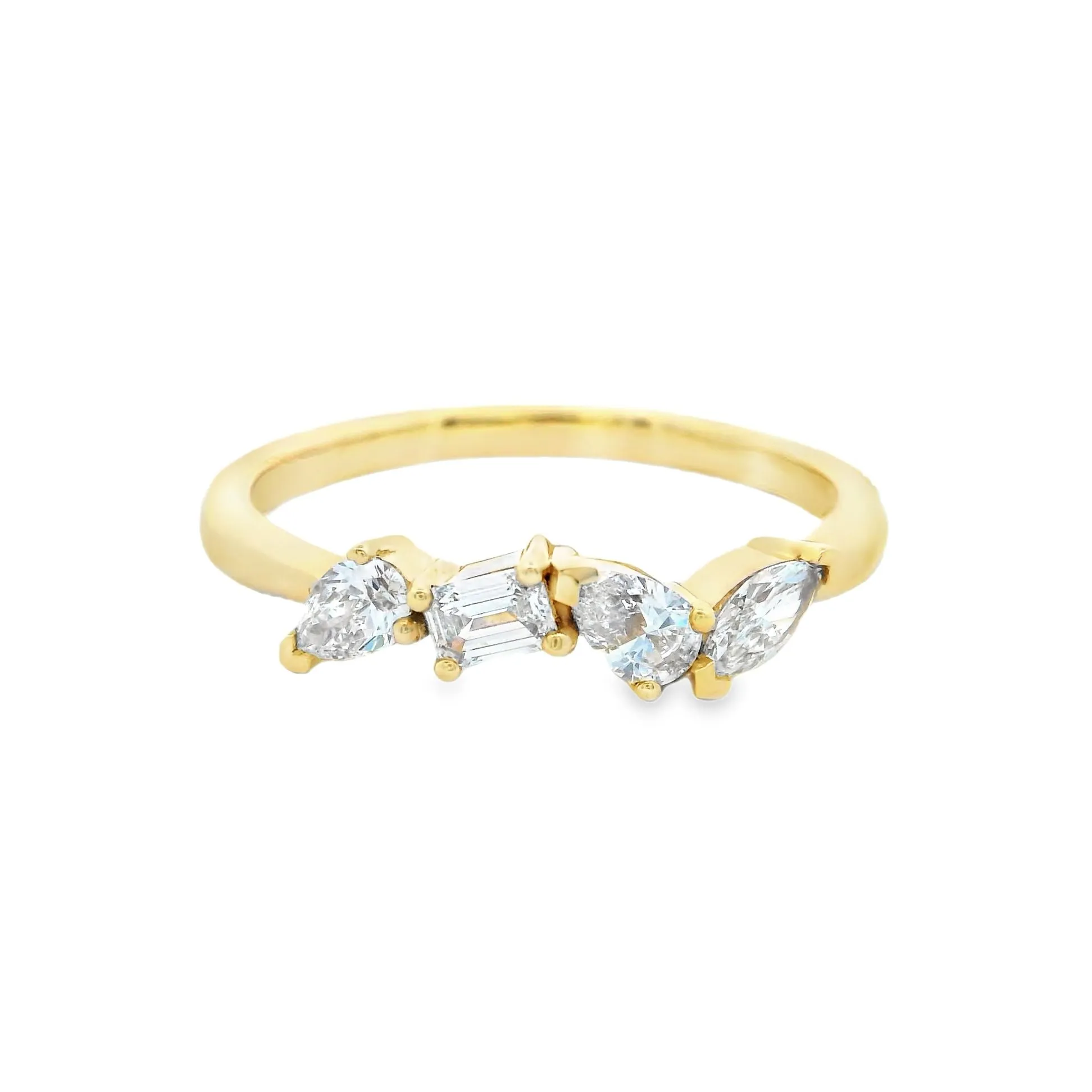 9ct Lab Grown Diamond Ring with Marquise, Emerald and Pear Cut Diamonds