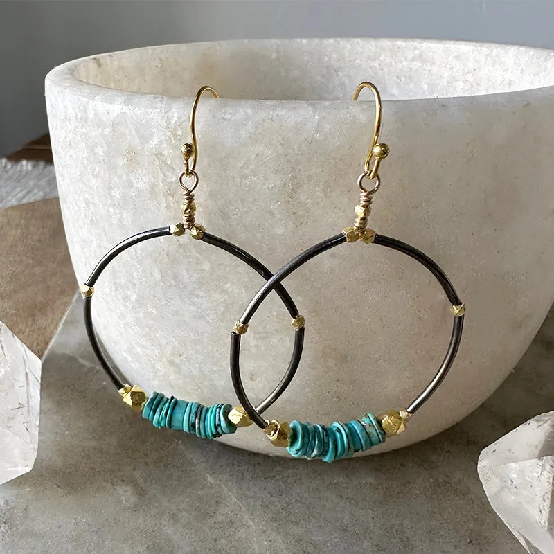 Adina Turquoise Hoop Earrings