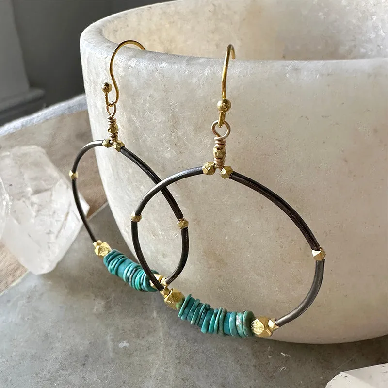 Adina Turquoise Hoop Earrings