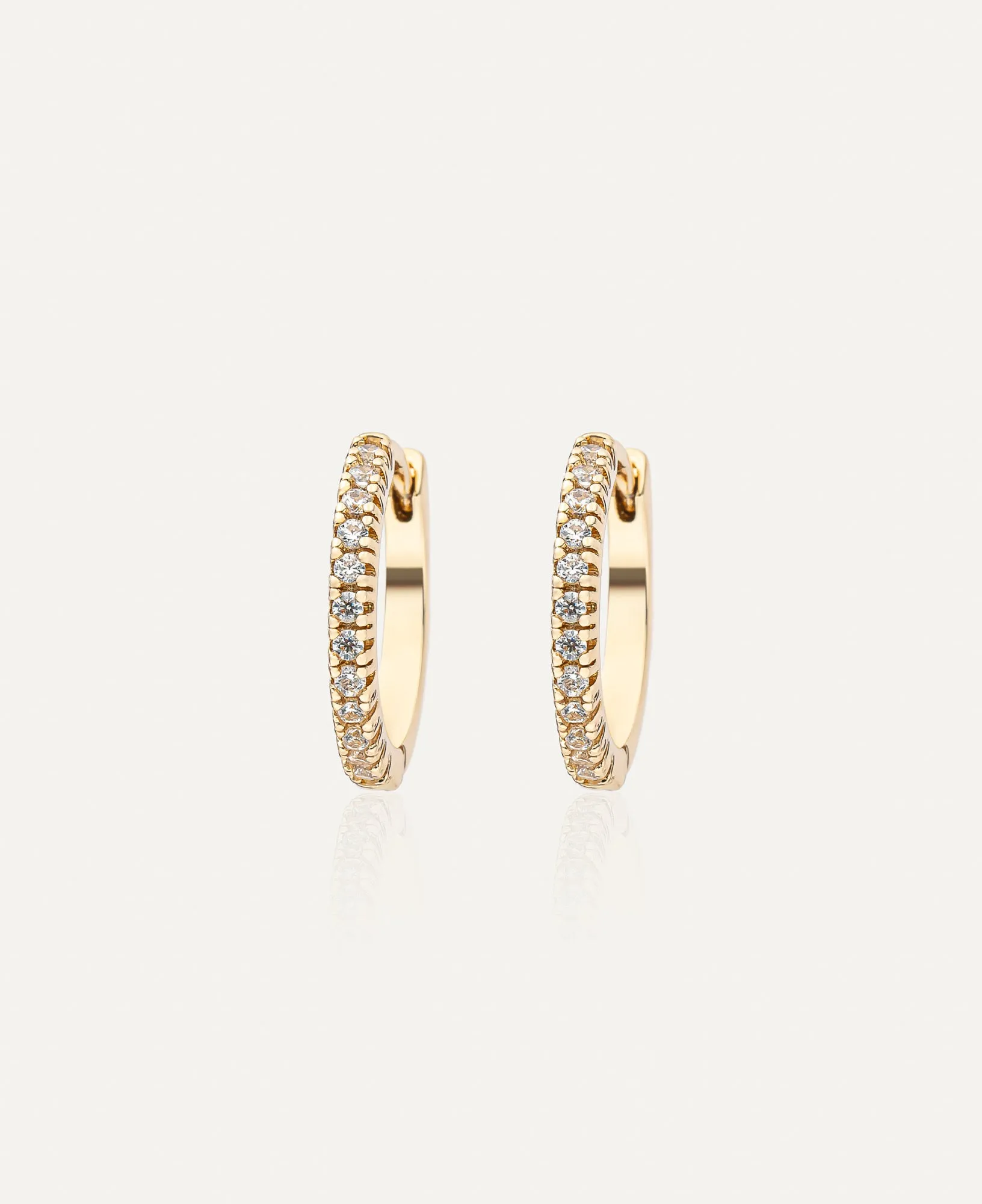 Amélie Classic CZ 14k Gold Hoop Earrings