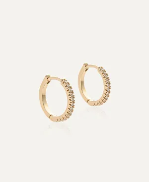 Amélie Classic CZ 14k Gold Hoop Earrings