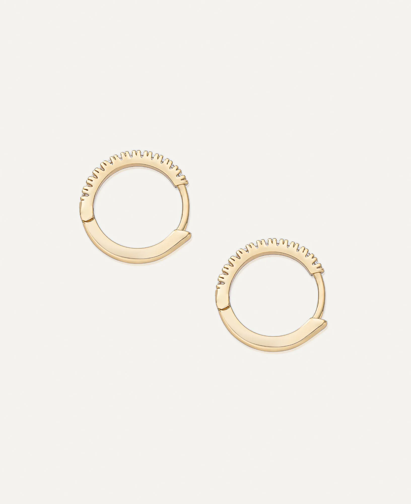 Amélie Classic CZ 14k Gold Hoop Earrings