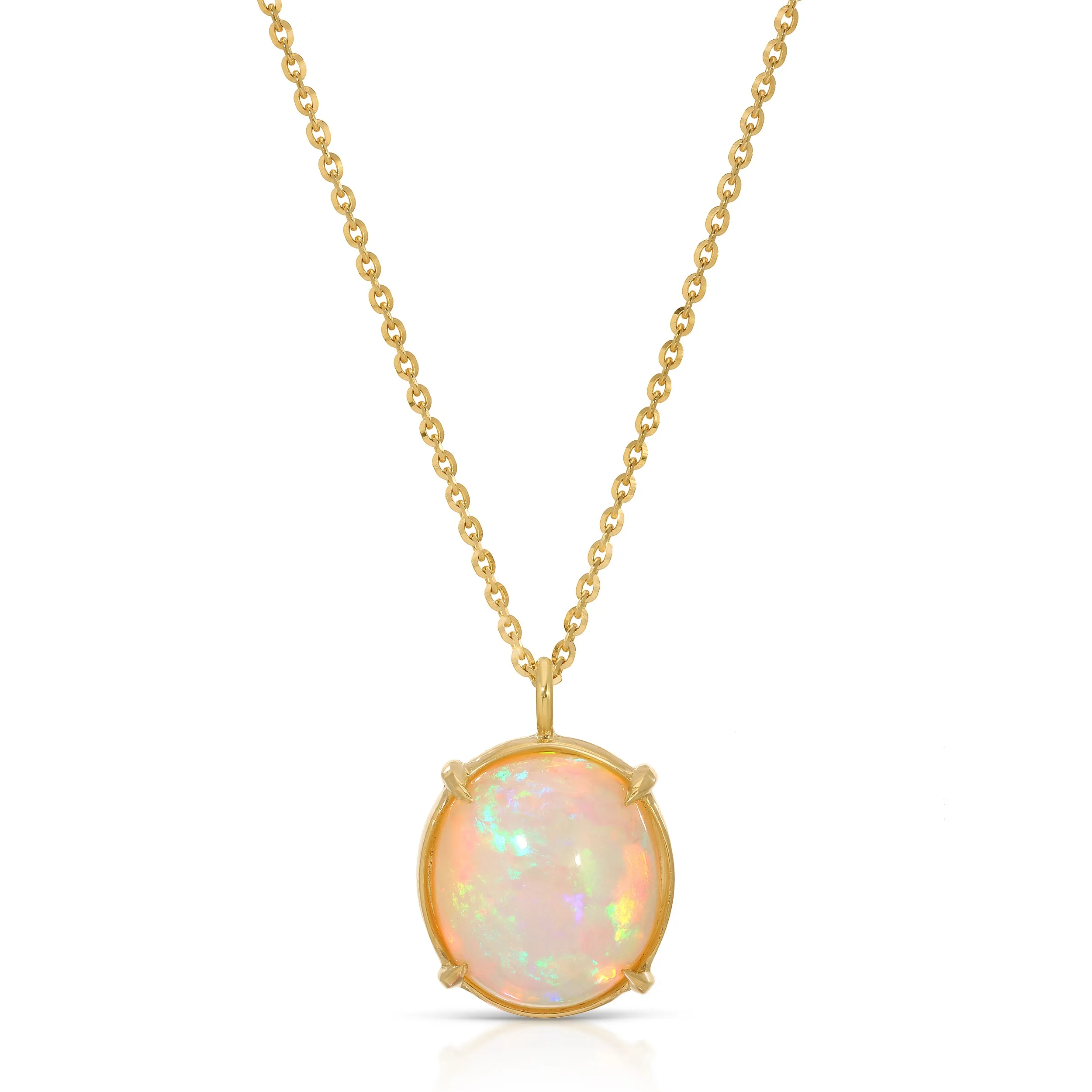 Aurora - One of a Kind Round Opal Necklace