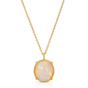 Aurora - One of a Kind Round Opal Necklace
