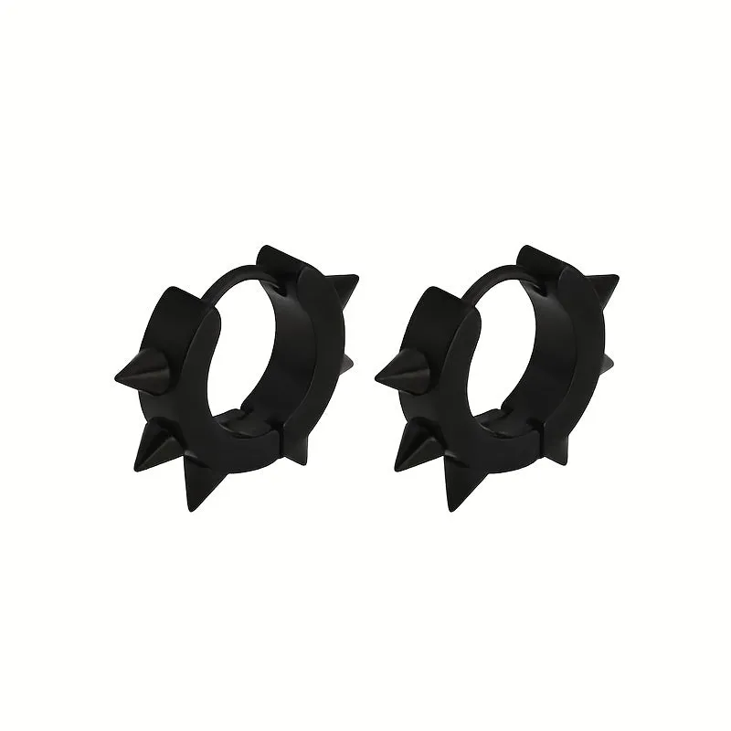 Barbed Titanium Steel Earrings Piercing Hoop Ear Cuffs