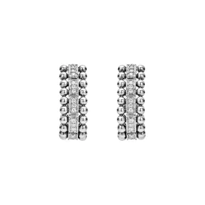 Beaded Diamond Huggie Earrings
