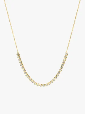Bezel Crystal Half Tennis Necklace