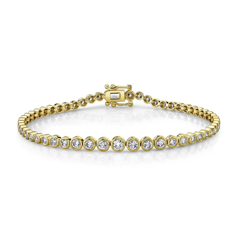 BEZEL SET DIAMOND TENNIS BRACELET