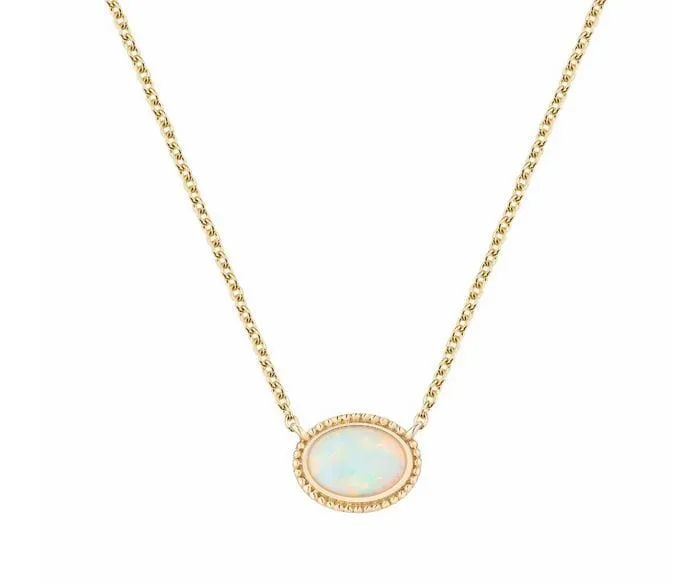 Birks 18K Yellow Gold Les Plaisirs de Birks Horizontal Oval Opal Necklace