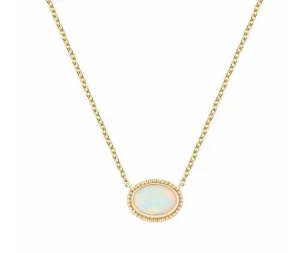Birks 18K Yellow Gold Les Plaisirs de Birks Horizontal Oval Opal Necklace