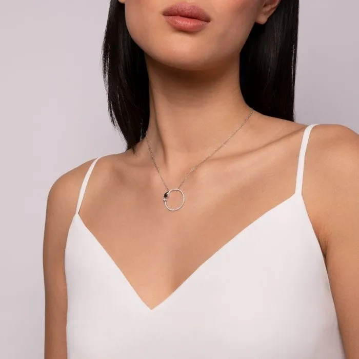 Birks Splash Diamond and Sapphire Circle Necklace
