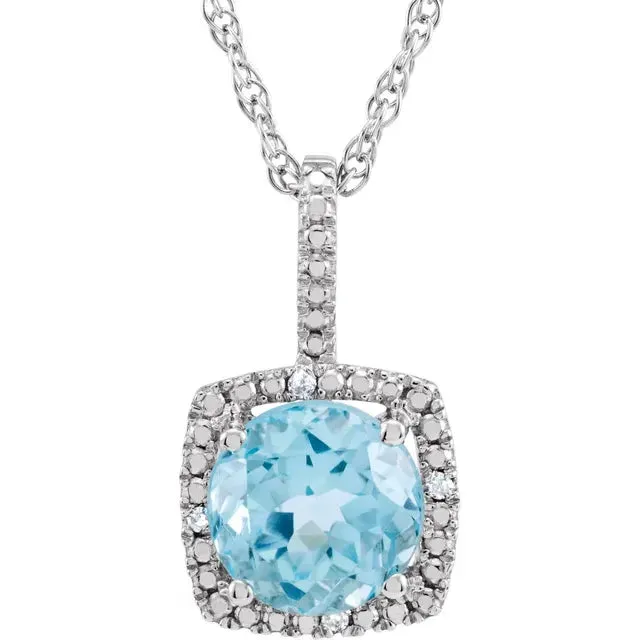 Birthstone Pendants | Natural Diamonds in Sterling Silver
