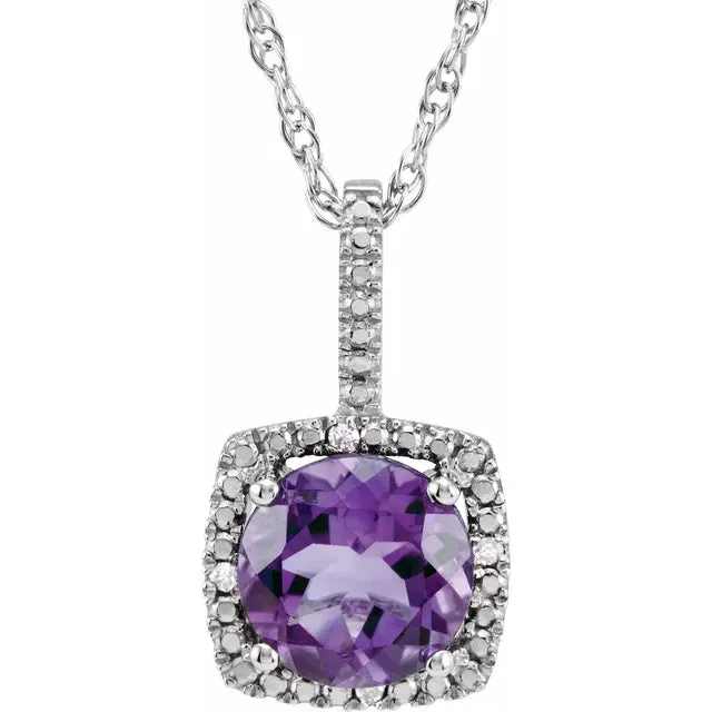 Birthstone Pendants | Natural Diamonds in Sterling Silver