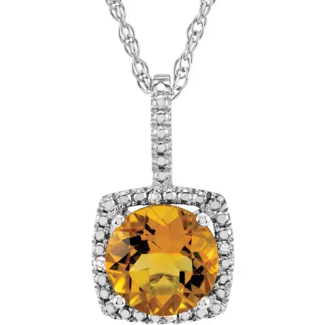 Birthstone Pendants | Natural Diamonds in Sterling Silver