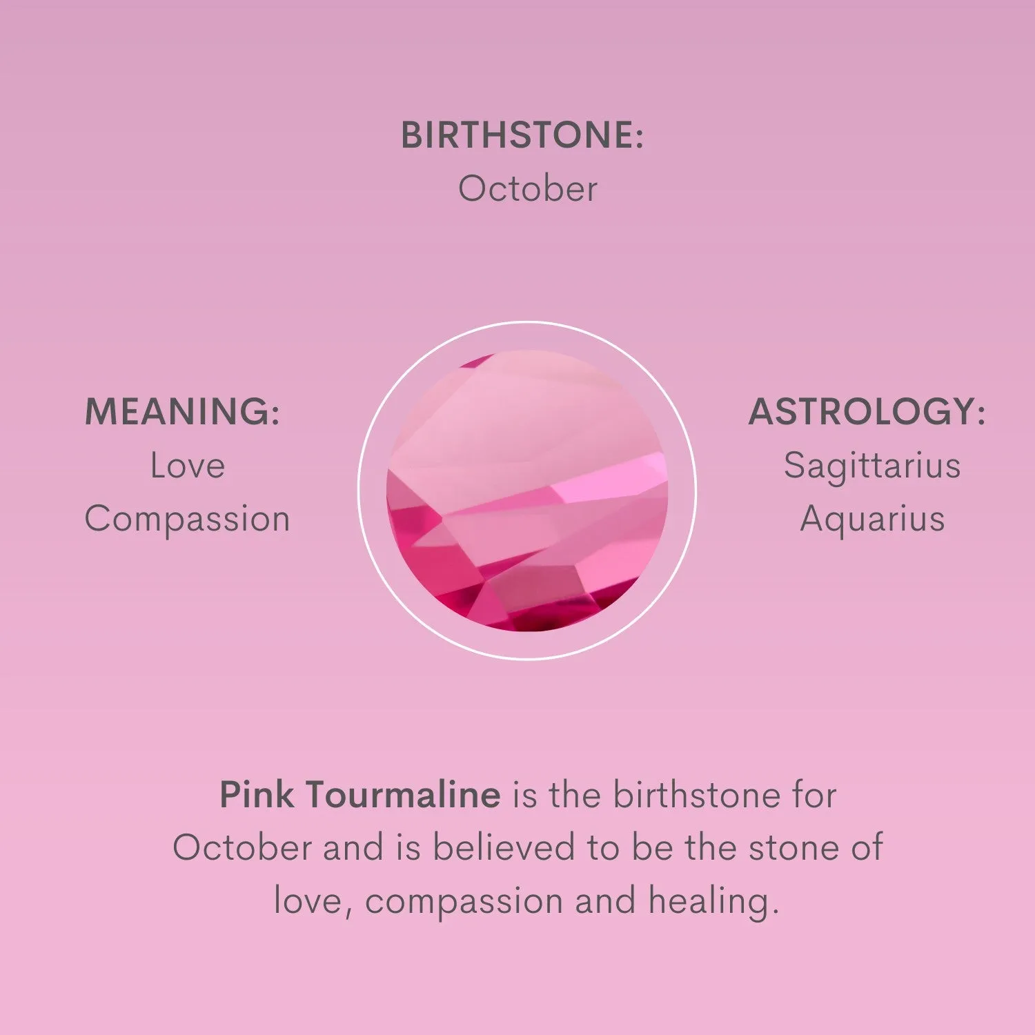 Birthstone Pink Tourmaline Huggies - October