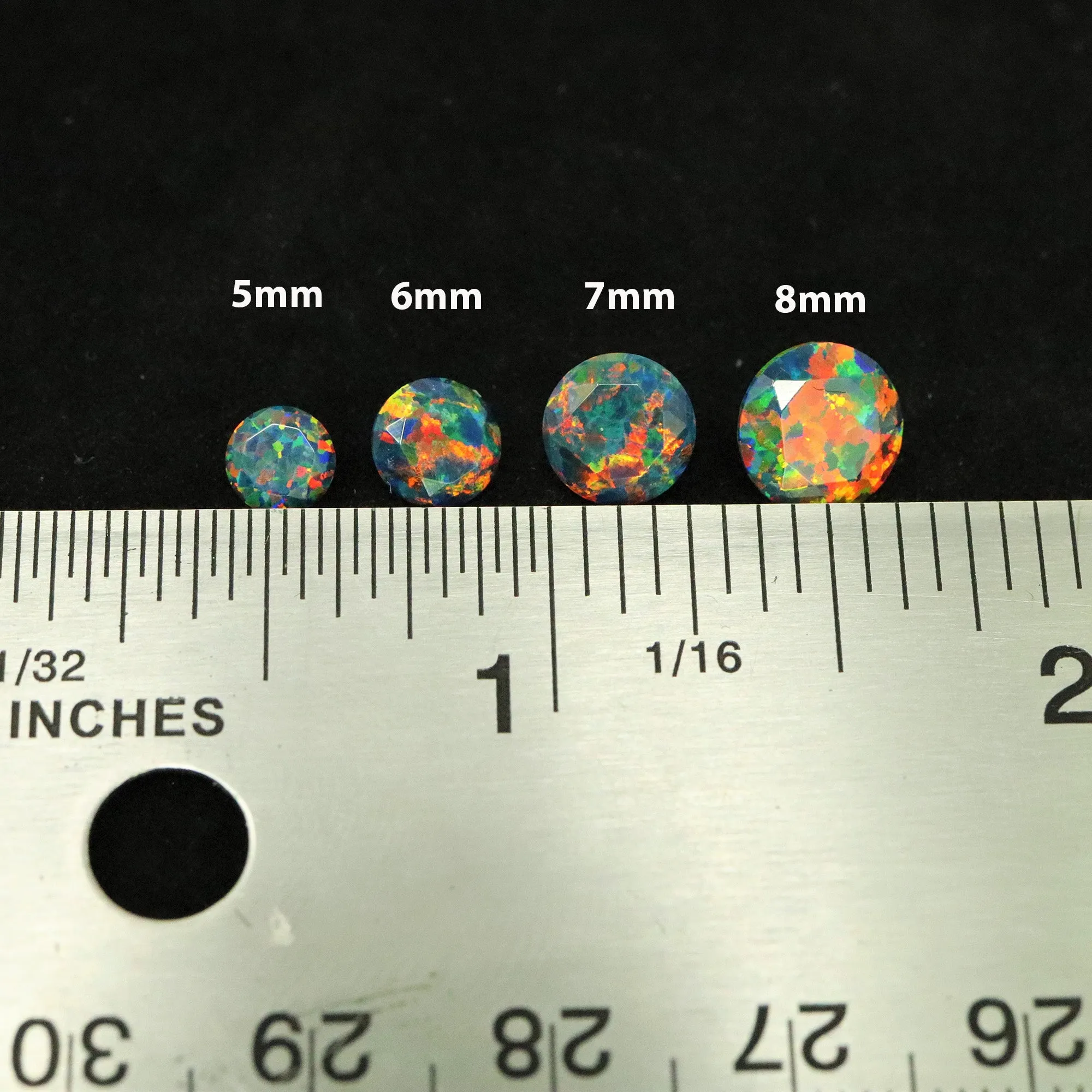 Black Fire Diamond Cut Faceted Opal Stones