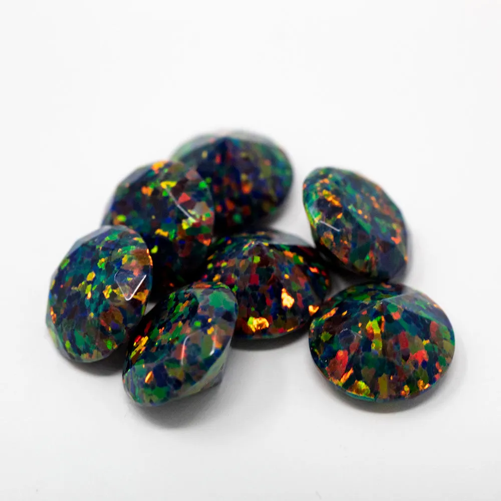 Black Fire Diamond Cut Faceted Opal Stones
