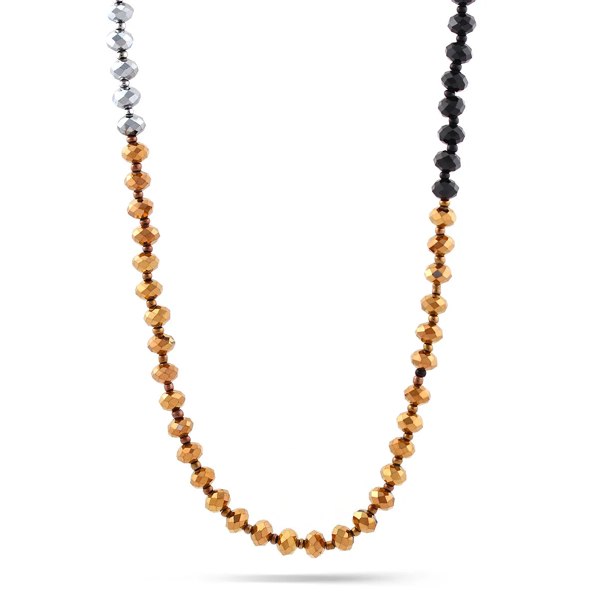 BLACK HEMATITE BROWN CRYSTAL BEADS NECKLACES #HNN9136-1 (TC11)