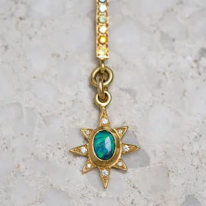 Black Opal Wand Necklace in 18ct Yellow Gold (In Stock)