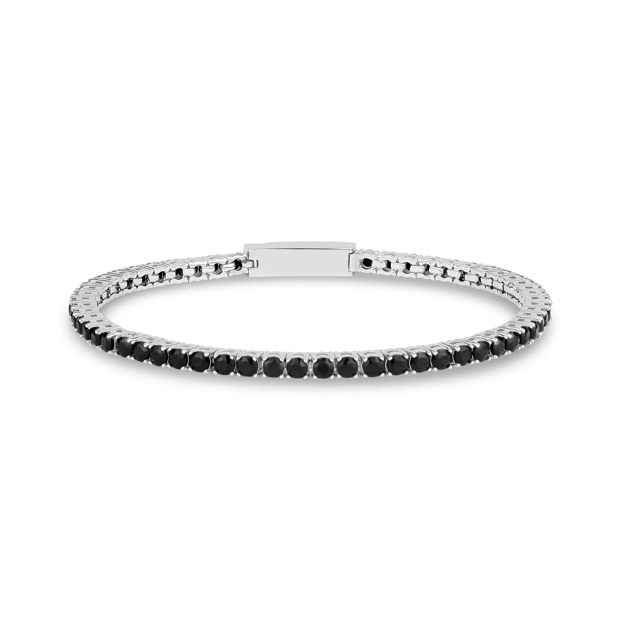 Black Stone Tennis Bracelet | 3mm