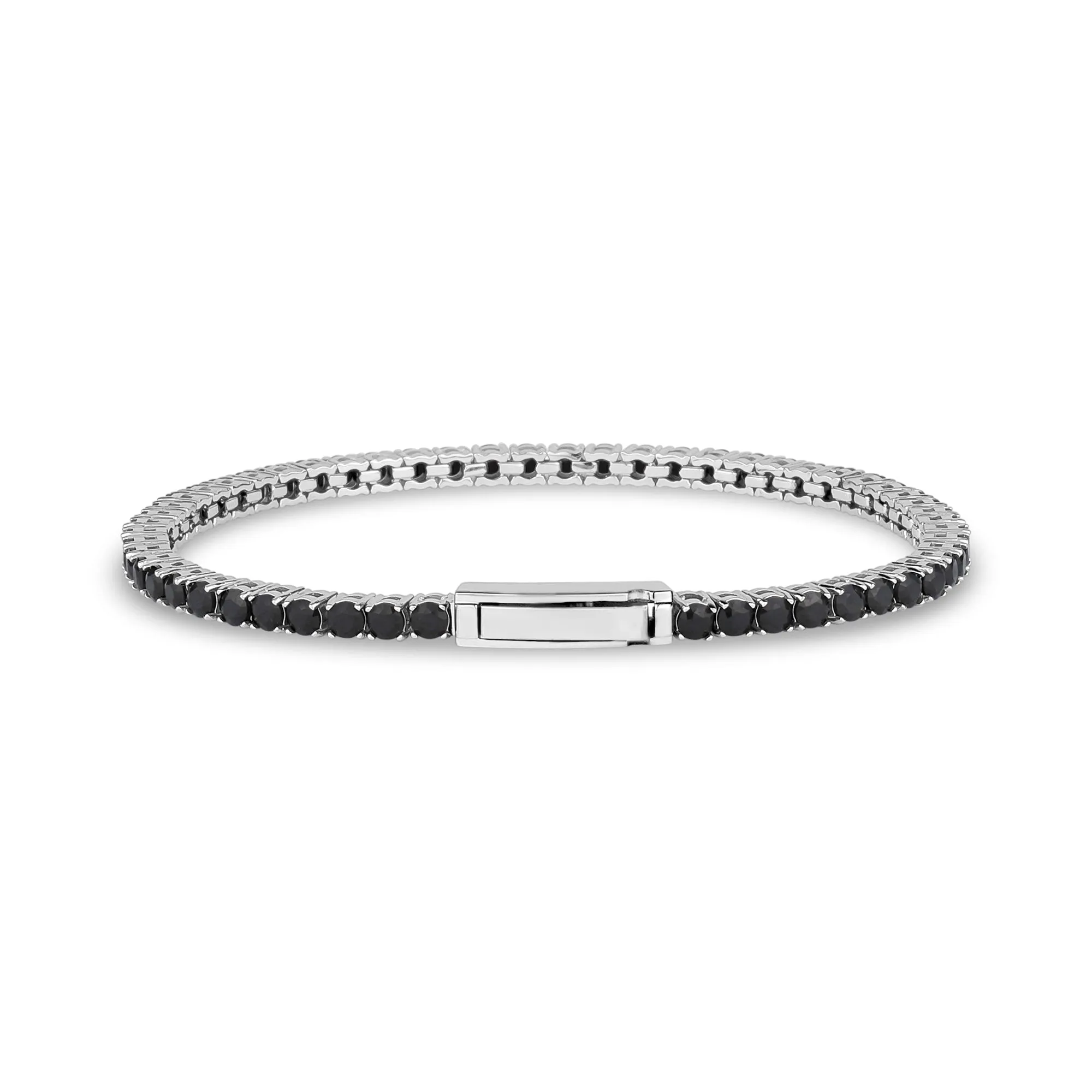 Black Stone Tennis Bracelet | 3mm