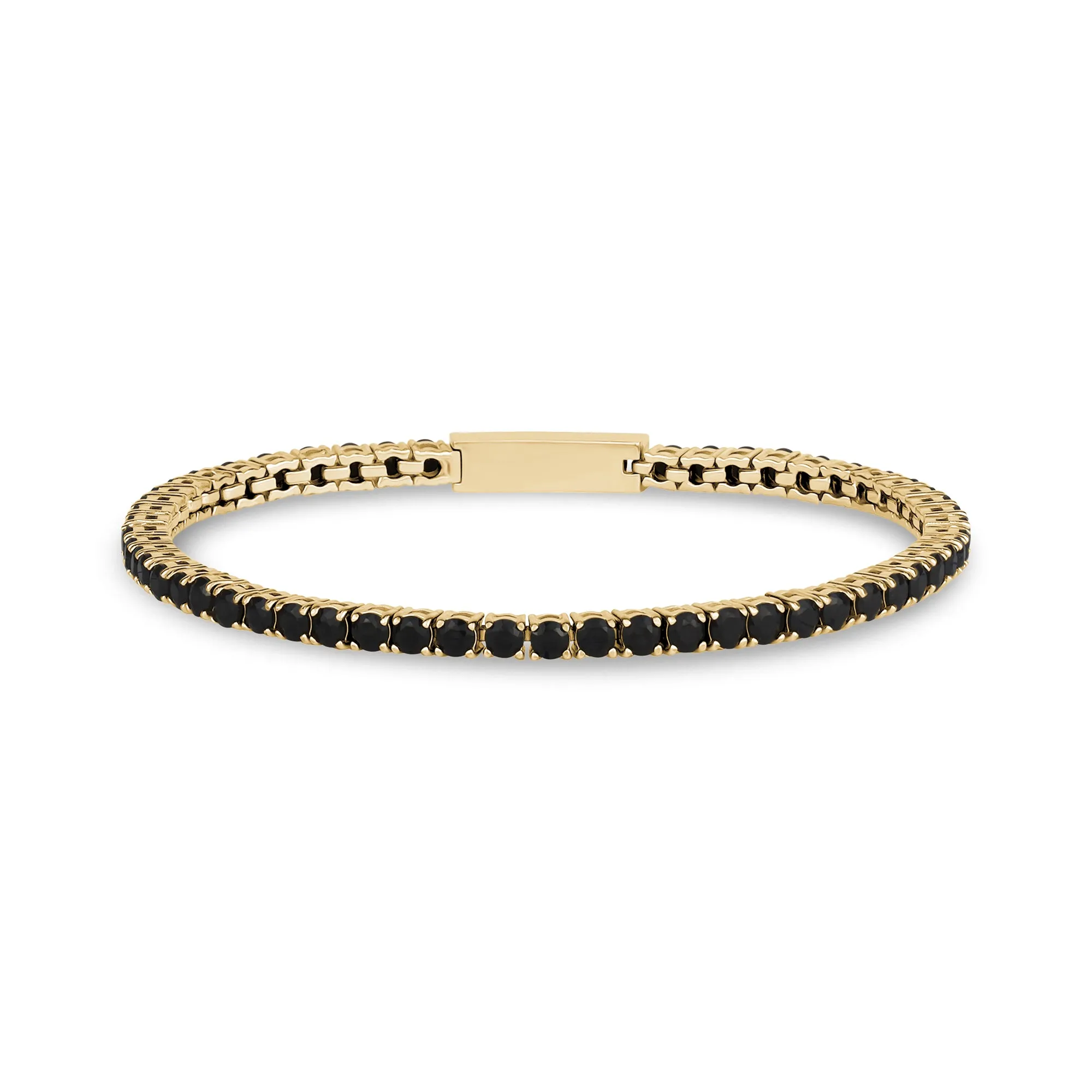 Black Stone Tennis Bracelet | 3mm