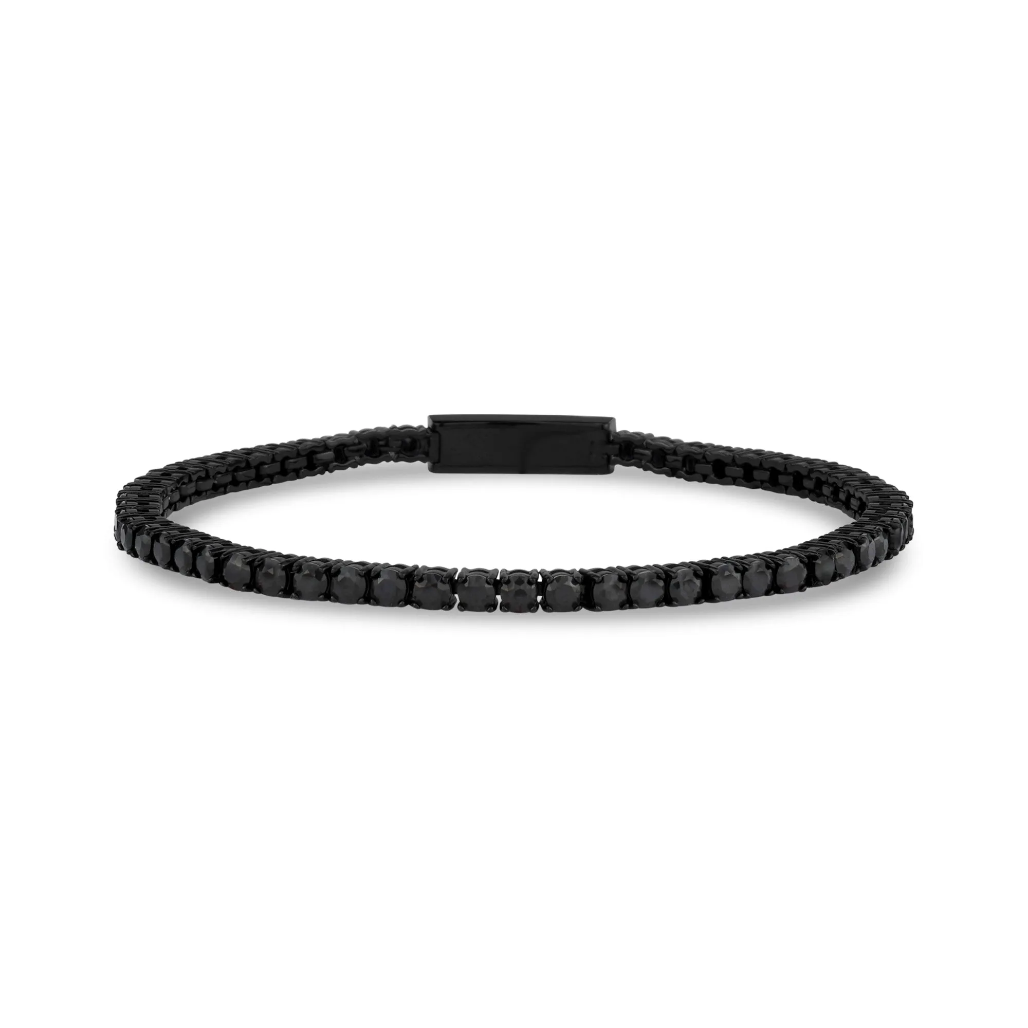 Black Stone Tennis Bracelet | 3mm