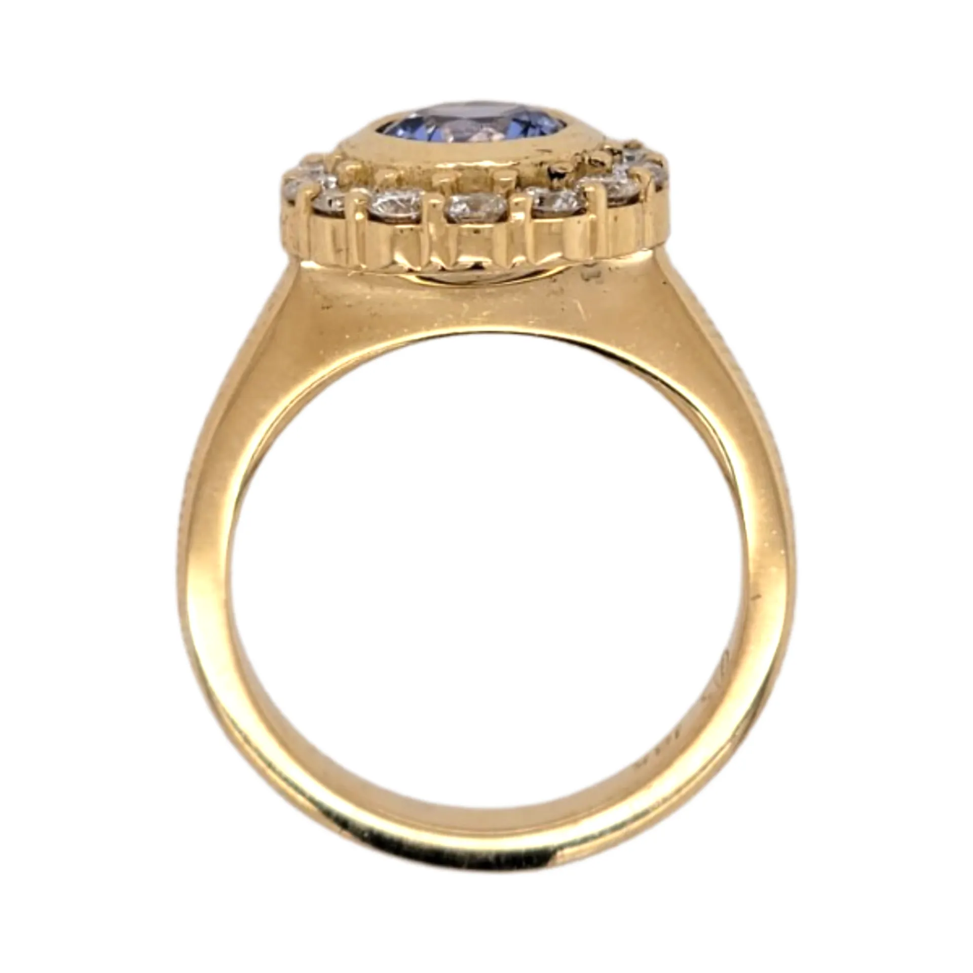 Blue Sapphire Halo Ring