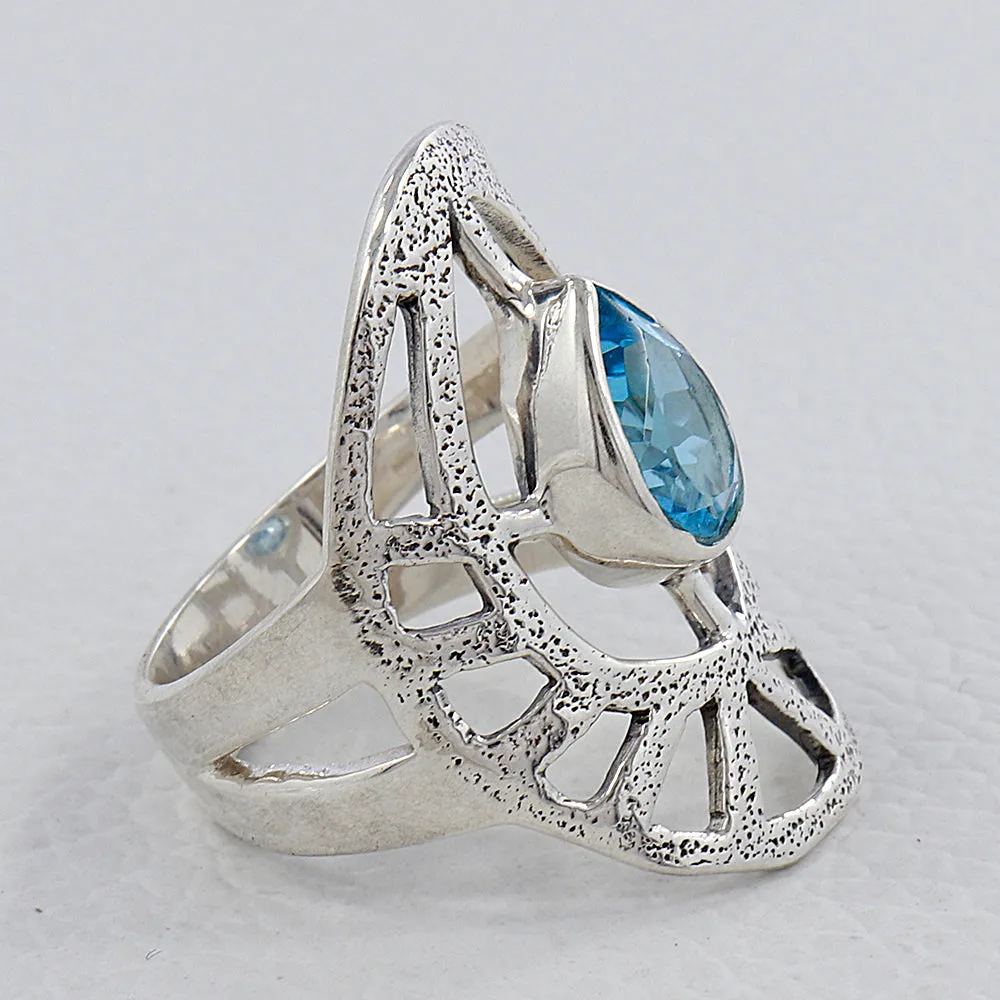 Blue Topaz Silver Ring