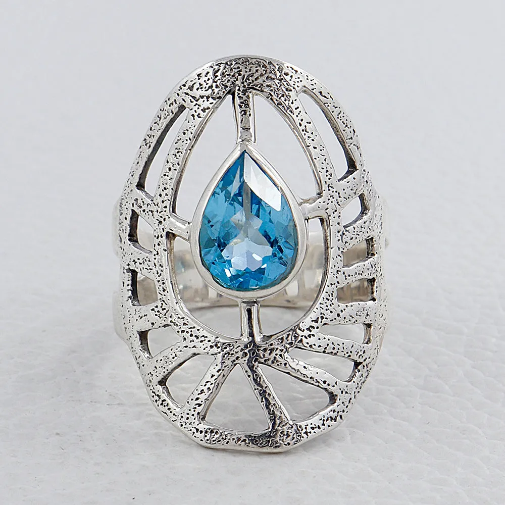 Blue Topaz Silver Ring
