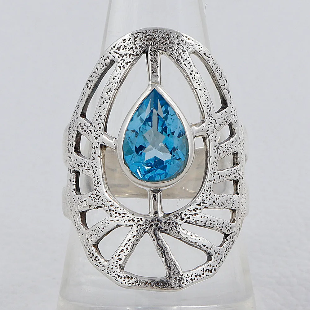 Blue Topaz Silver Ring