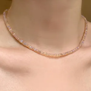 Blush Faceted Opal Necklace