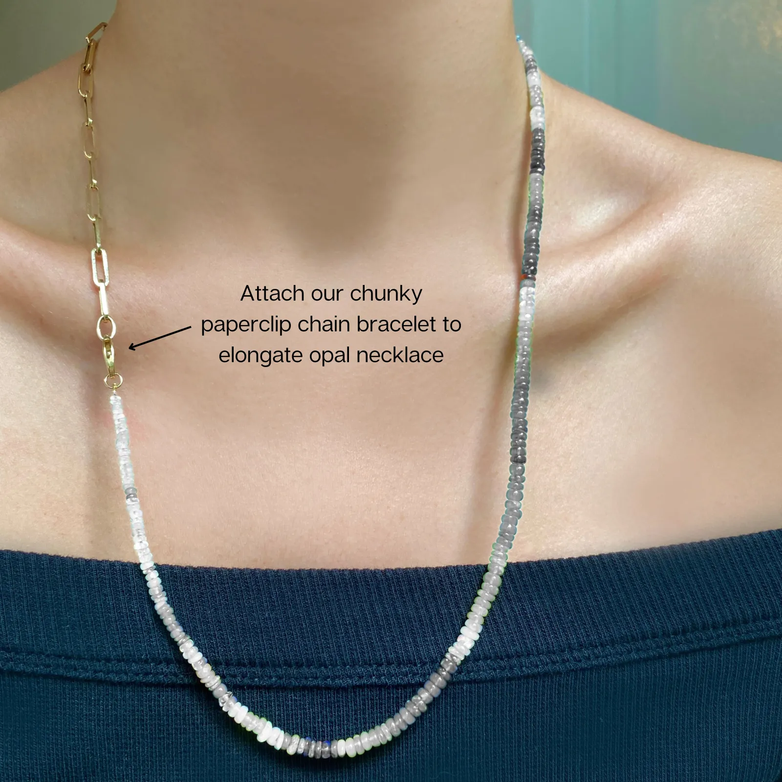 Blush Faceted Opal Necklace