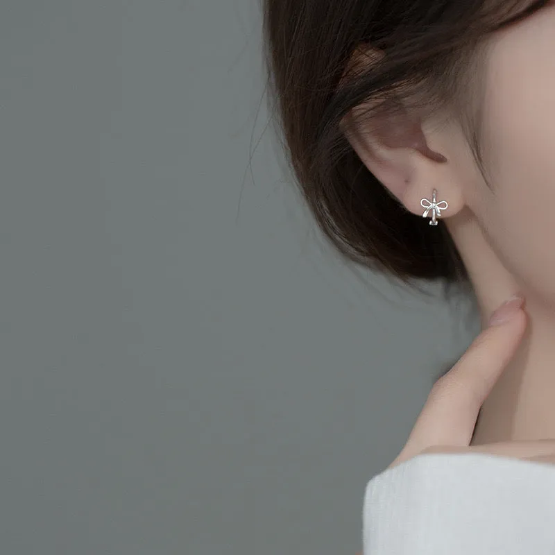 Bow Huggies Earrings-SH077