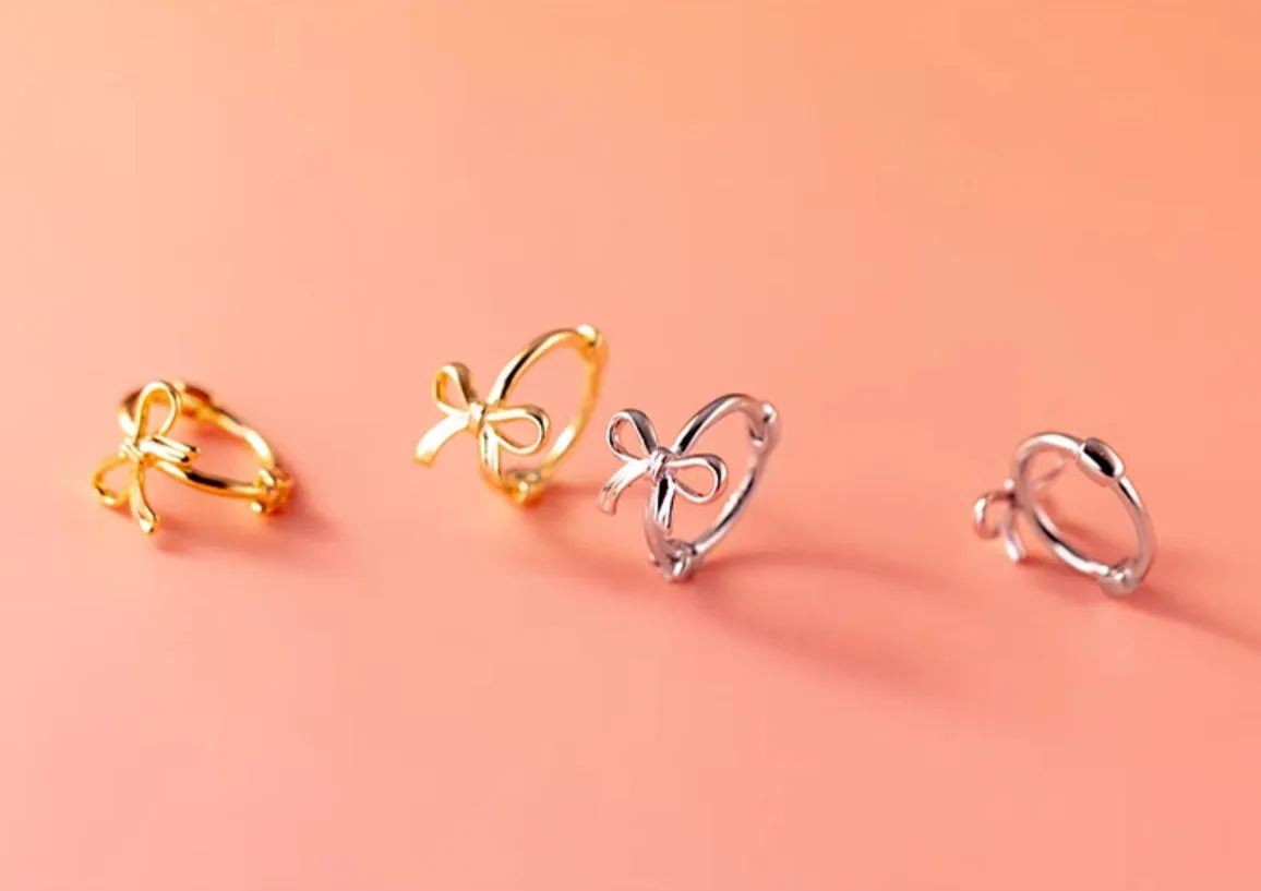 Bow Huggies Earrings-SH077