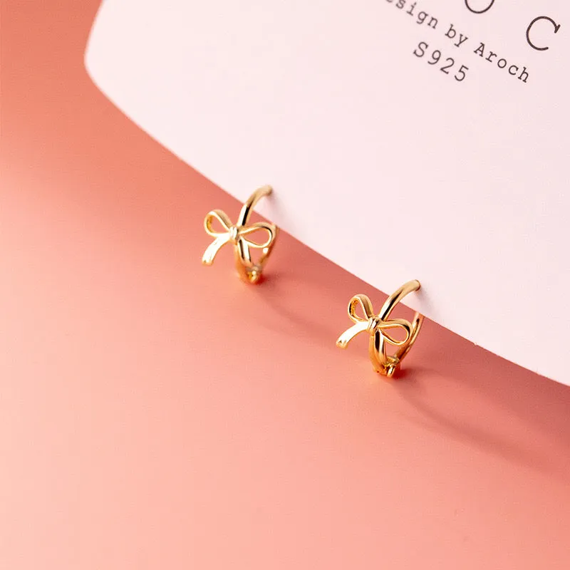 Bow Huggies Earrings-SH077
