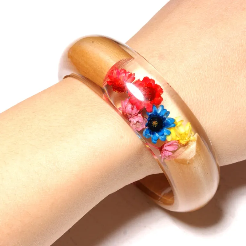 Bracelet en bois et résine fait mains pour femmes