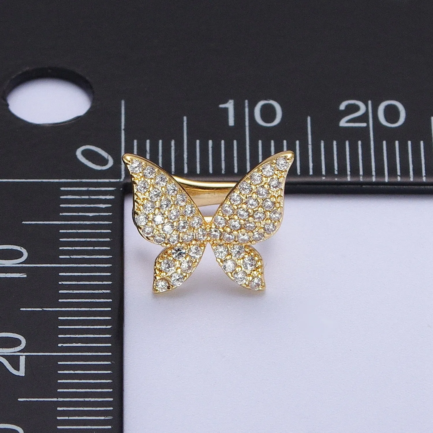 Butterfly Ear Cuff Earrings, Cute Butterfly Earrings With Micro Pave Cubic Zirconia Gold Animal Earrings, Minimalist Jewelry Y-069