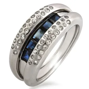 Butterfly Opening Style Blue Sapphire Ring, 14k White Gold