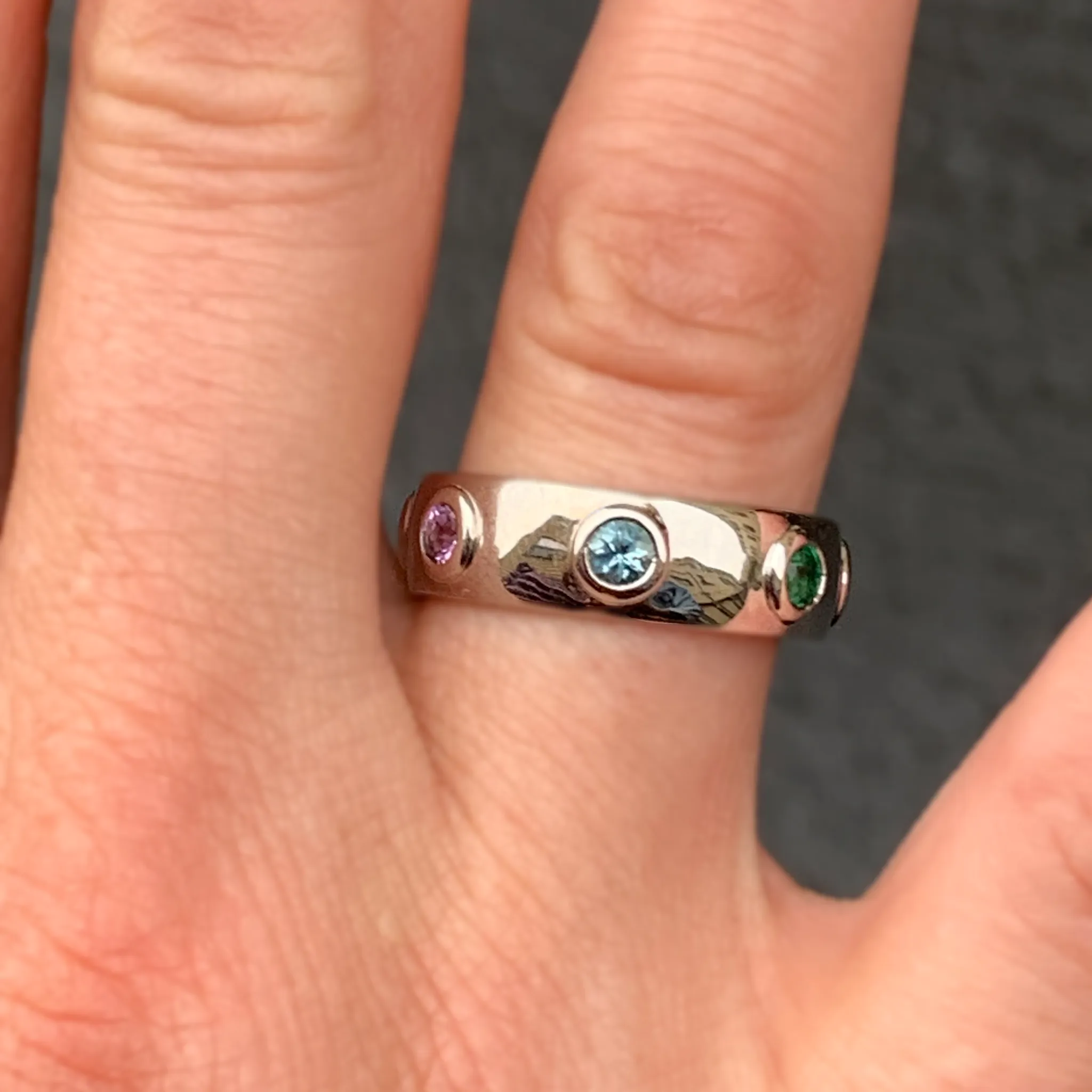 CA-18k White Gold Custom "Gold Coast" Vanessa Family Precious Ring