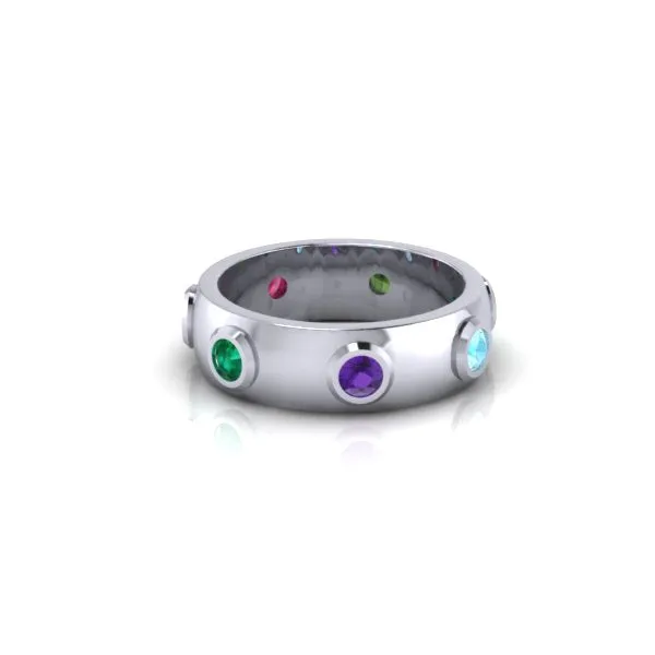 CA-18k White Gold Custom "Gold Coast" Vanessa Family Precious Ring